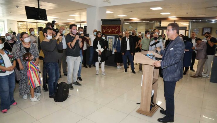 Başkan Deniz Köken’in ebru çalışması sergide