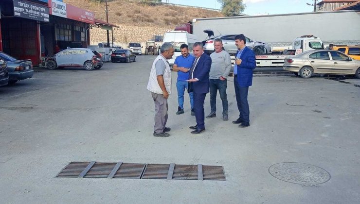 Başkan sanayide: “Yağmur suyu hattı çalışmaları tamamlanacak”