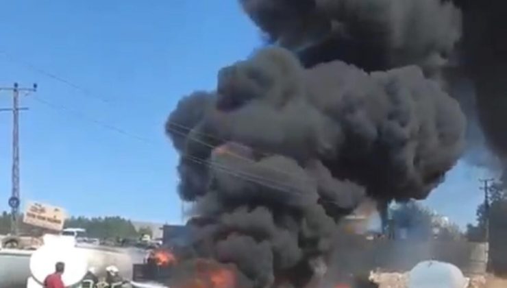 Batman’da asfalt yakıt tankeri yandı