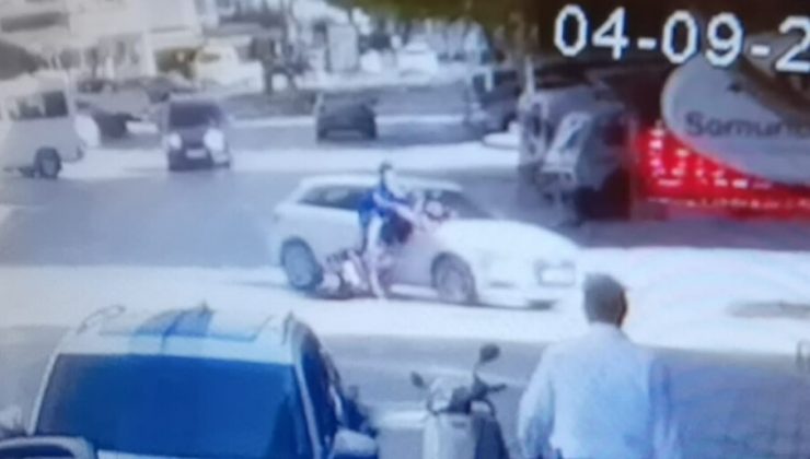 Bisikletli gençlerin kazası kamerada