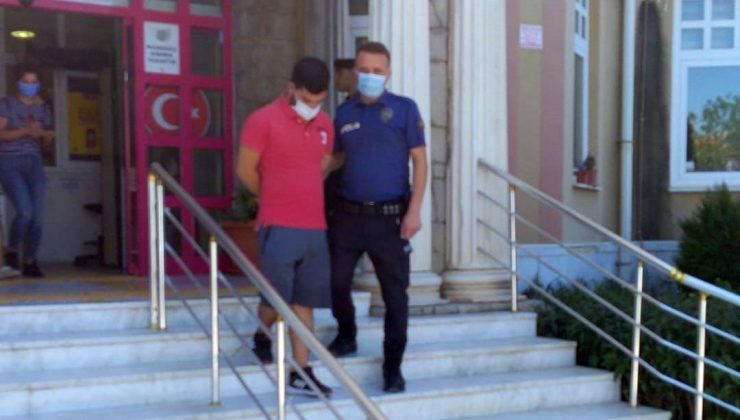 Çaldığı malzemeler ile yakalandı