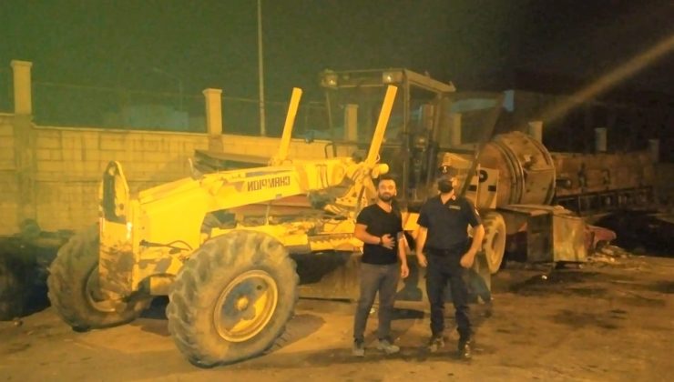 Çalıntı iş makinası hurdacıda bulundu