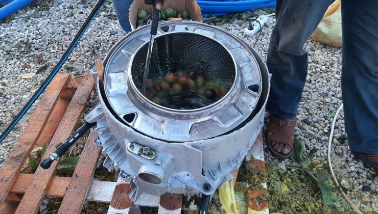 Çamaşır makinesinden ceviz kabuğu soyma makinesi