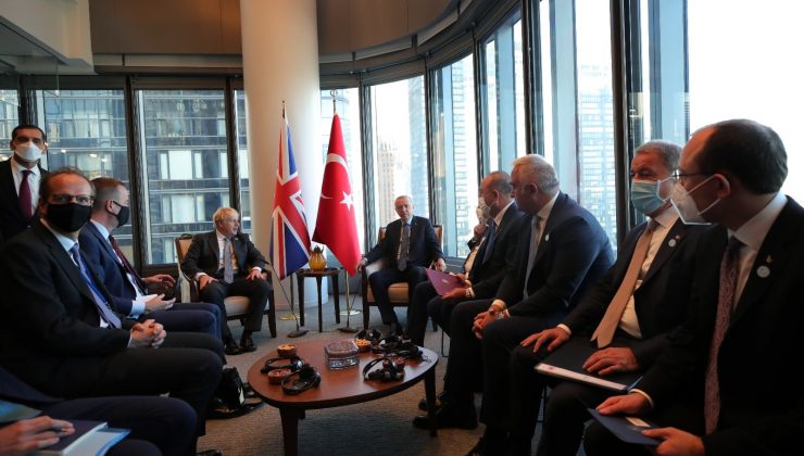 Cumhurbaşkanı Erdoğan, New York’ta yeni açılan Türkevi Binası’nda İngiltere Başbakanı Boris Johnson’ı  kabul etti