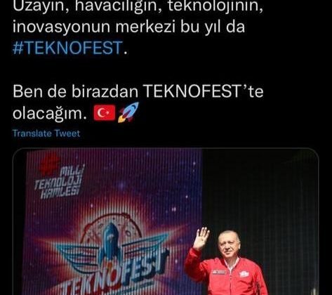 Cumhurbaşkanı Erdoğan’dan TEKNOFEST paylaşımı
