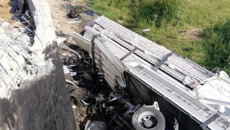 Edirne’de tır şarampole yuvarlandı: 1 yaralı