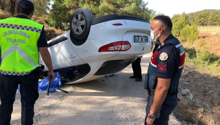 Fethiye’de devrilen otomobilin sürücüsü hayatını kaybetti
