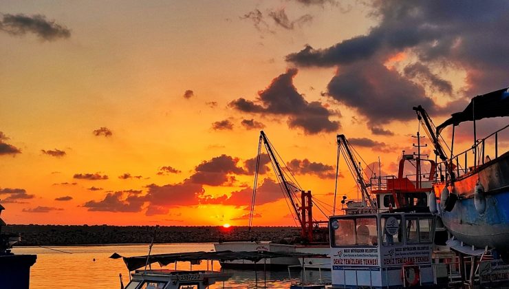 Gün batımı manzarası görenleri hayran bıraktı