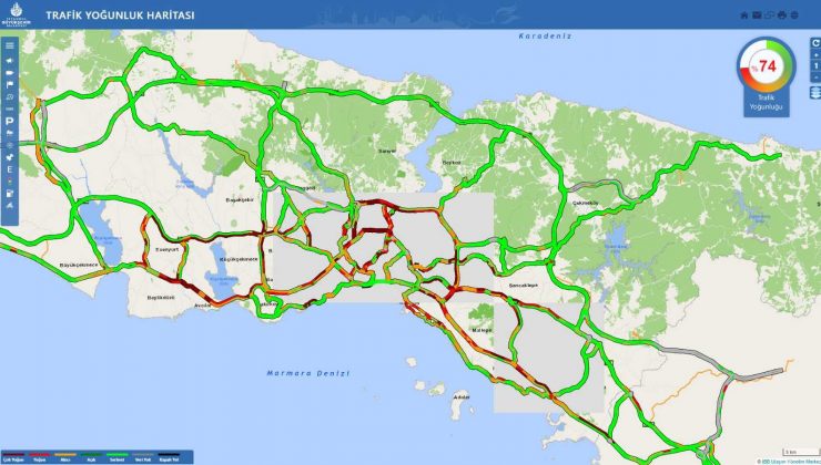 İstanbul’da trafik yoğunluğu yüzde 70 seviyelerine yükseldi