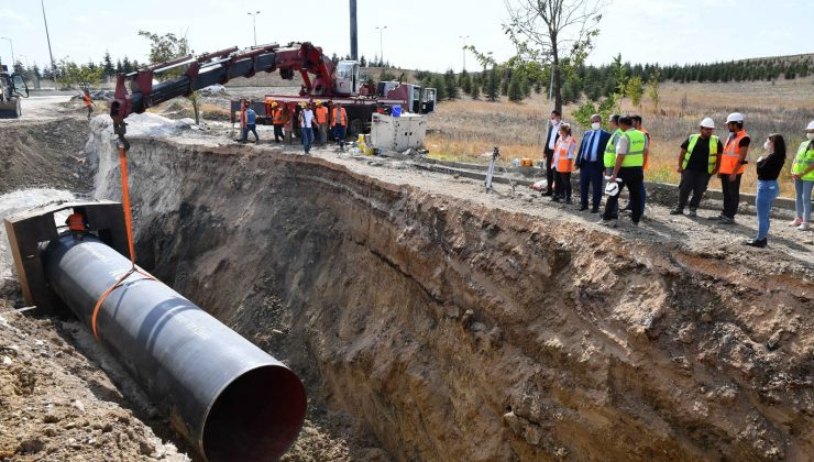 İvedik-Polatlı içme suyu hattının 21 kilometresi tamamlandı