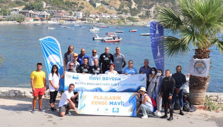 Karaburun’da kıyı temizliği: Araba lastiği de çıktı, içecek kutusu da