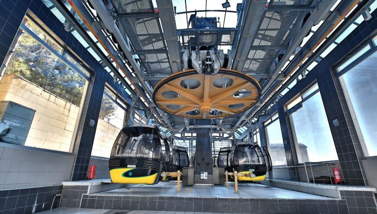 Keçiören’deki teleferik güvenli ulaşım için bakımda