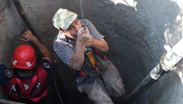 Kuyuya düşen kişiyi itfaiye kurtardı