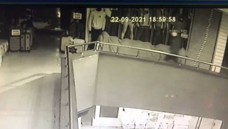 Mağazadan 10 dakikada 2 valiz ve 3 mont çalan şahıs yakalandı