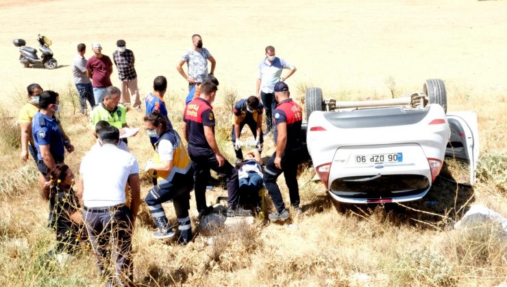 Menteşe’de otomobil tarlaya uçtu:  2 yaralı