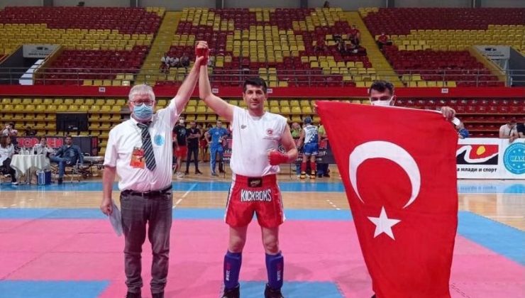 Milli sporcu Astsubay Üstçavuş Mustafa Yerli kick boksta Balkan şampiyonu oldu