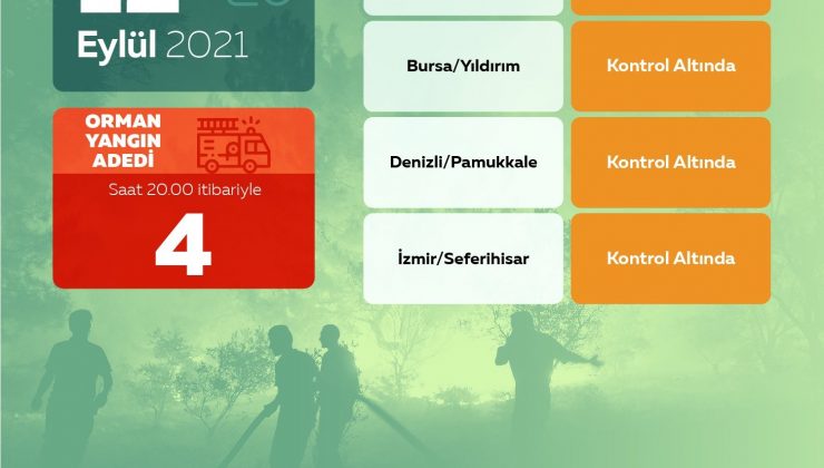 OGM: “Bugün çıkan 4 orman yangınının tamamını kontrol altına aldık”