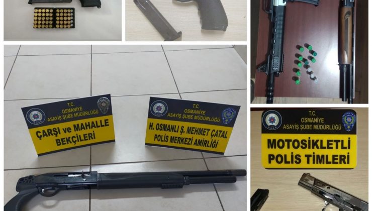 Osmaniye’de ruhsatsız 6 silah ele geçirildi