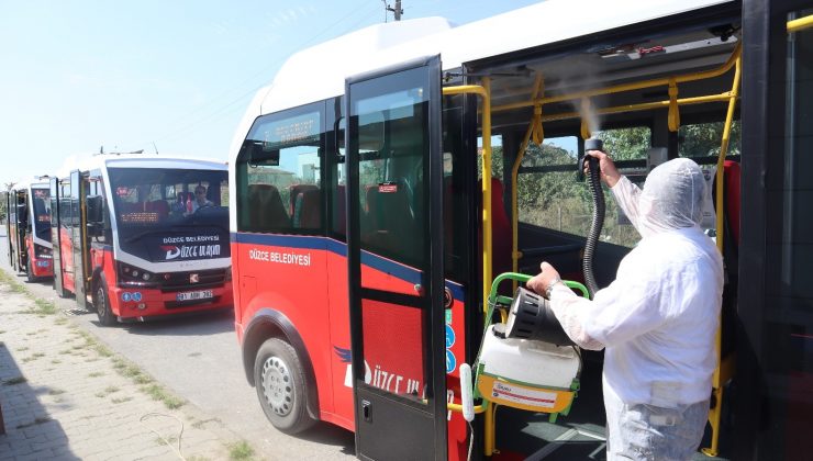 Otobüsler dezenfekte edildi