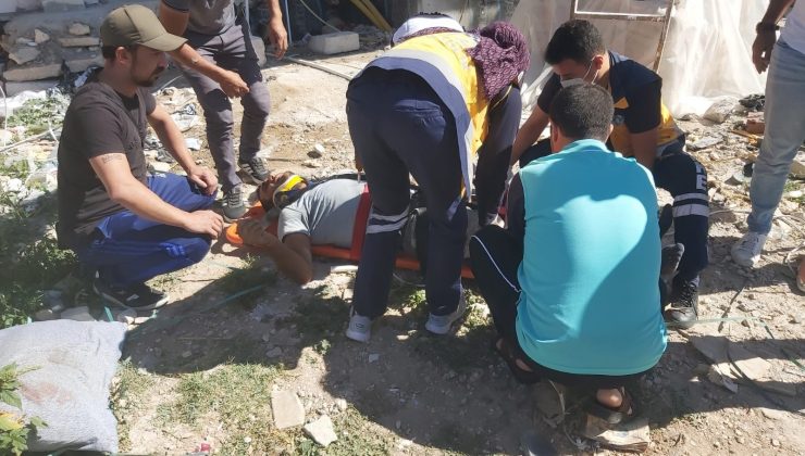 (ÖZEL) Bilecik’te bir inşaatın ikinci katından yere düşen işçi yaralandı