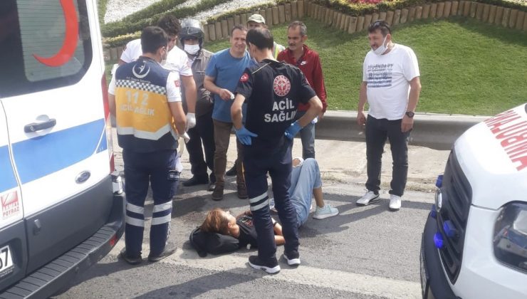 TEM’de Kadına motosiklet çarptı
