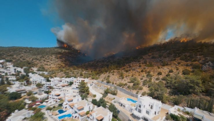 Yarış dronu ile orman yangınları görüntülendi