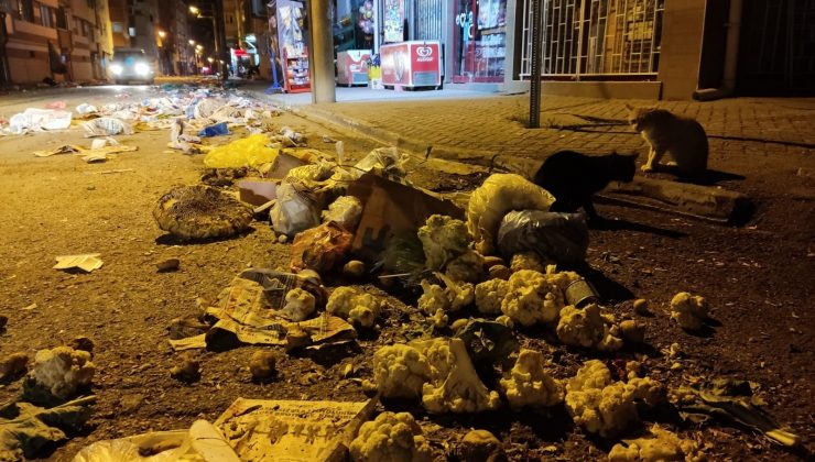 Pazarın ardından sokak savaş alanına döndü