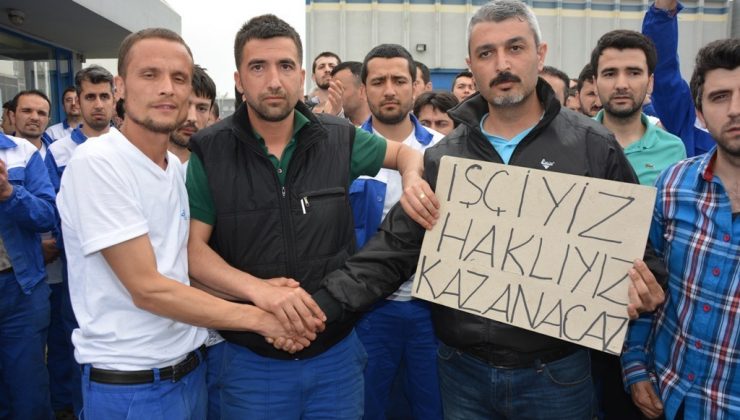 Renault fabrikasında işçiler eylem yaptı