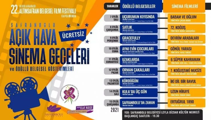 Safranbolu’da ‘Açık Hava Sinema Geceleri’ başlıyor