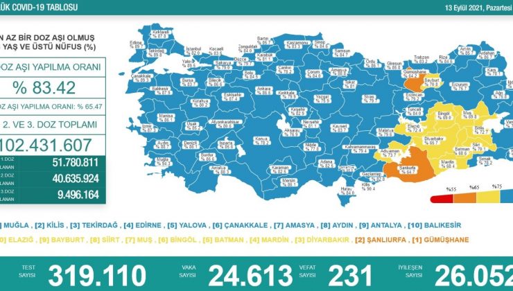 Son 24 saatte korona virüsten 231 kişi hayatını kaybetti