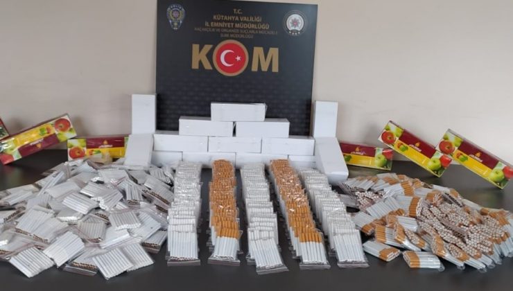 Tavşanlı’da 8 bin adet dolu makaron ele geçirildi