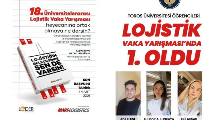 Toros Üniversitesi öğrencileri Lojistik Vaka Yarışmasında birinci oldu