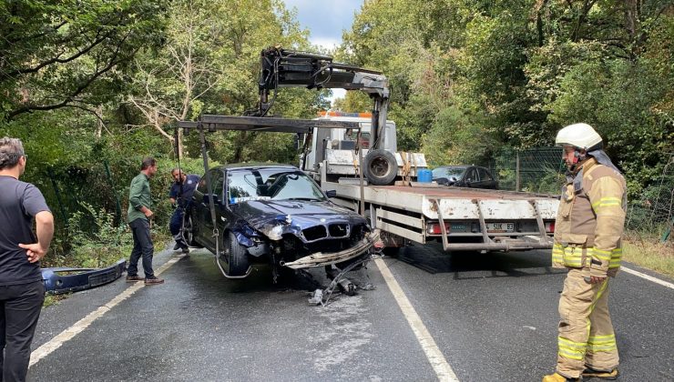 Yağış sonrası kayganlaşan yolda kaza