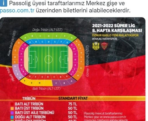 Yeni Malatyaspor – Hatayspor maçının biletleri satışa çıkıyor