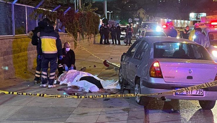 Ankara’da direksiyon hakimiyetini kaybeden sürücü refüje çarptı: 1 ölü
