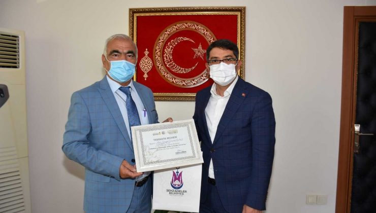 Başkan Çelik Türkiye Birincisi Aşık Feryadi’yi tebrik etti