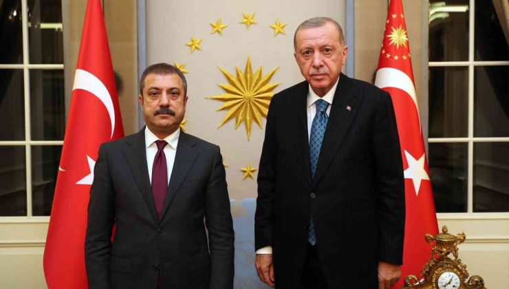 Cumhurbaşkanı Recep Tayyip Erdoğan, Türkiye Cumhuriyet Merkez Bankası (TCMB) Başkanı Şahap Kavcıoğlu’nu Çankaya Köşkü’nde kabul etti.