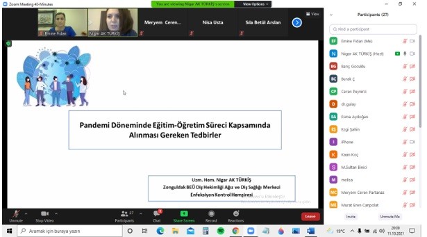 Eczacılık Fakültesi Öğrencilerine Covid-19 tedbirlerine yönelik eğitim düzenlendi