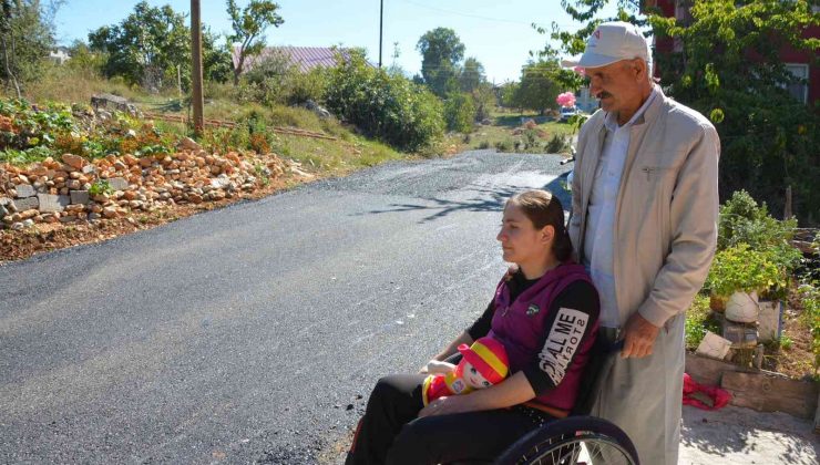 Engelli kadının asfalt talebi yerine getirildi