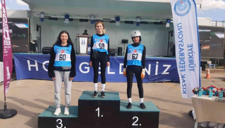 Gedizli sporcular tekerlekli kızak şampiyonasına katıldılar