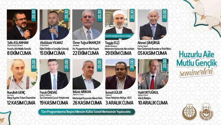“Huzurlu aile ve mutlu gençlik” seminerleri başlıyor