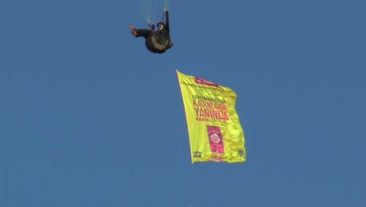 Kadına şiddete ‘havadan’ farkındalık