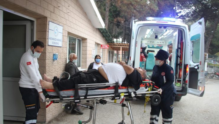 Kontrolden çıkan tır yan yattı: 2 yaralı