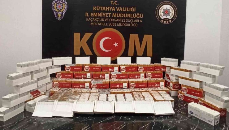 Kütahya’da 21 bin 300 adet makaron ele geçirildi