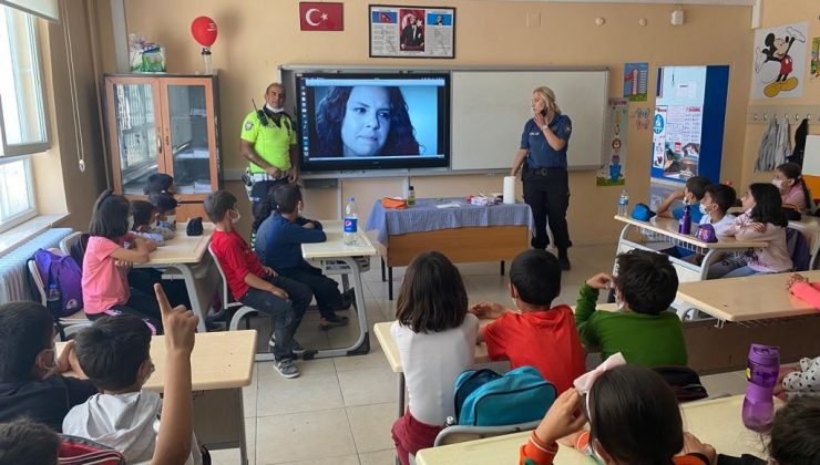 Mazıdağı’nda okullarda trafik güvenliği eğitimi verildi