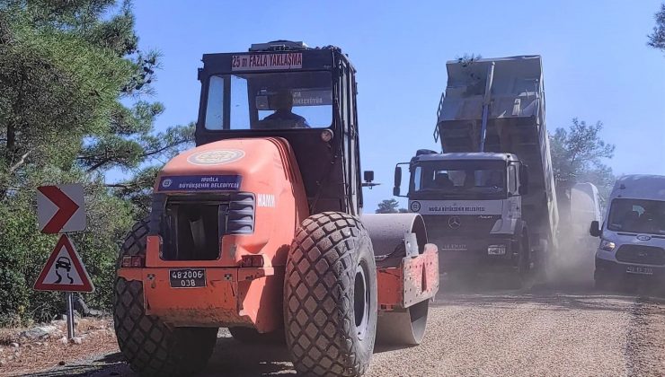 Meke Çiftlik yolunda asfaltlama yapıldı