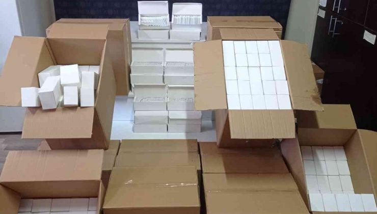 Mersin’de  kaçak makaron  ele geçirildi