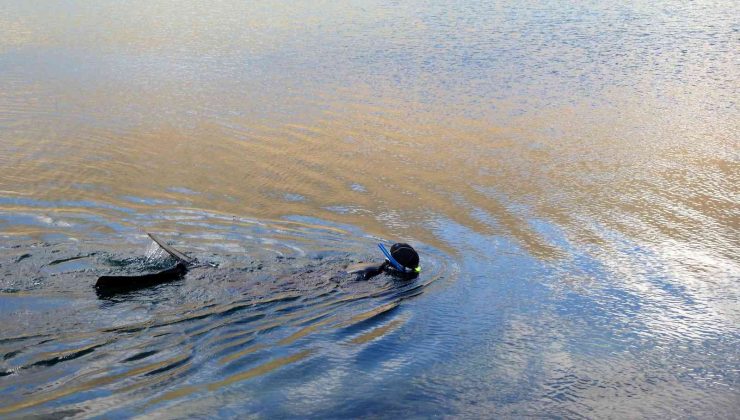 (Özel) Öğretim üyesi Türkiye’nin en yüksek göllerinden biri olan Aygır Gölüne serbest dalış yaptı