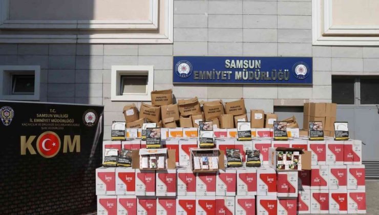Samsun’da 4 milyon 230 bin dal bandrolsüz makaron ele geçirildi