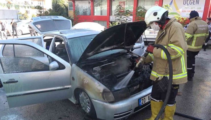 Seyir halindeki LPG’li otomobil alev aldı